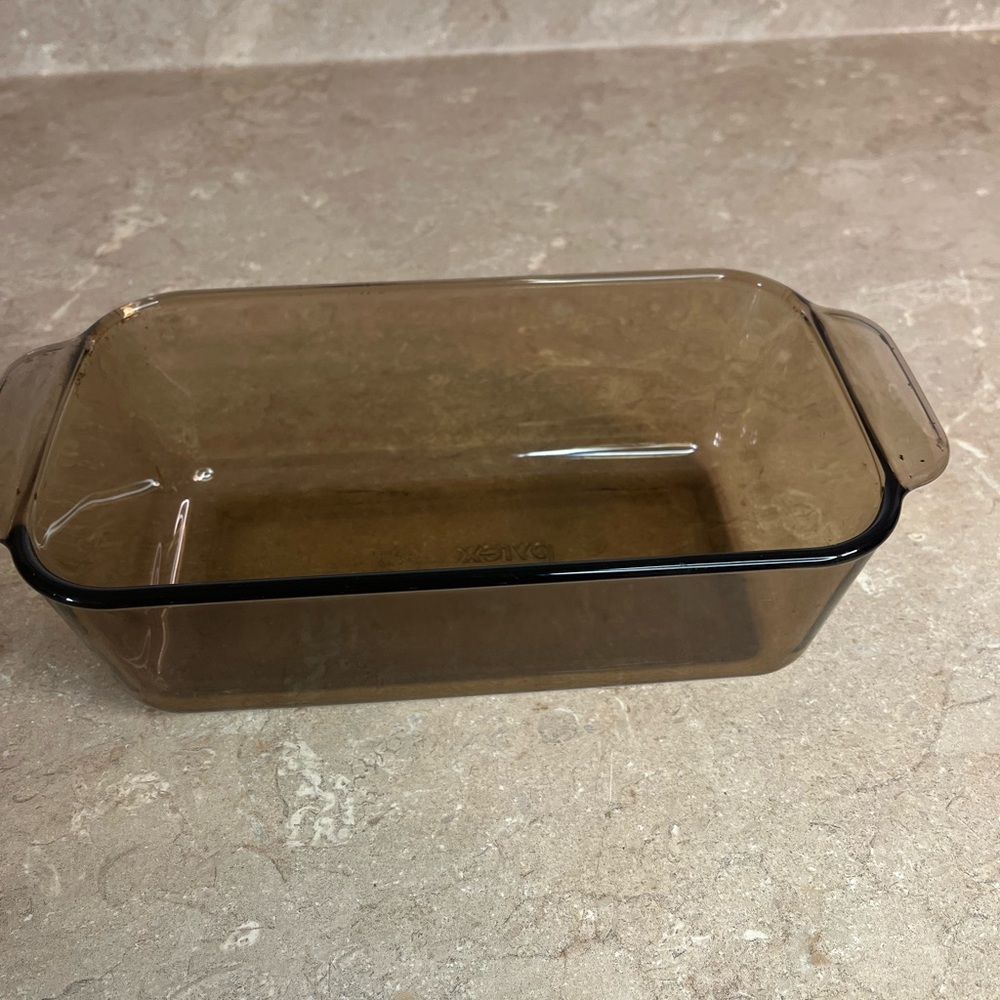 Pyrex Amber Glass Loaf Pan with Handles